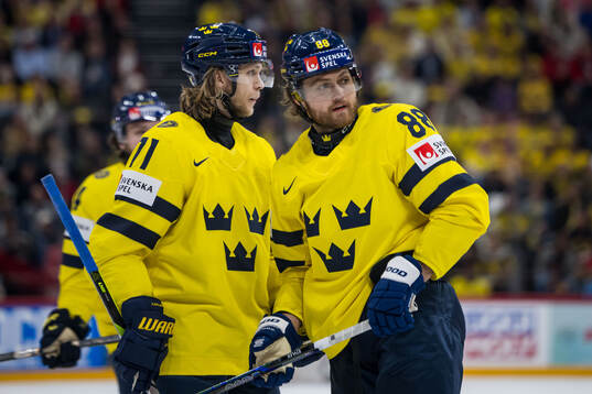 William Karlsson and William Nylander of Sweden looks