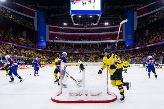 William Nylander of Sweden celebrates