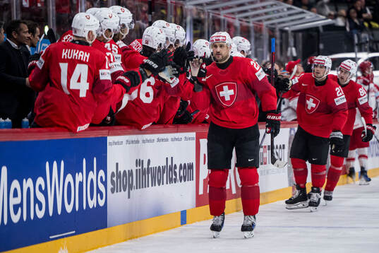 Nino Niederreiter of Switzerland celebrates