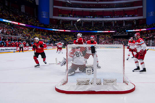Denis Malgin of Switzerland celebrates