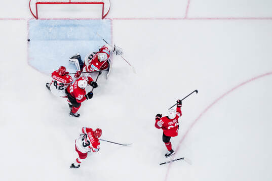 Denis Malgin of Switzerland celebrates