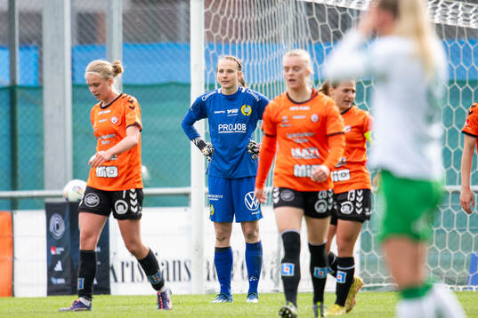 Hammarbys målvakt Anna Tamminen deppar
