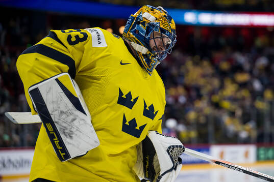 Goaltender Samuel Ersson of Sweden
