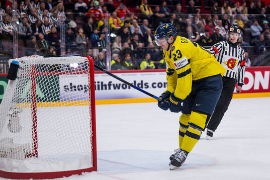 Lucas Raymond of Sweden reacts