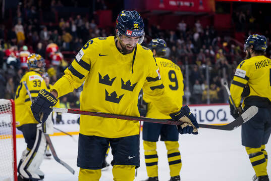 Erik Gustafsson of Sweden looks dejected