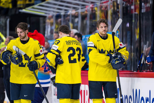Elias Lindholm , Lucas Raymond and Jonas Brodin of Sweden