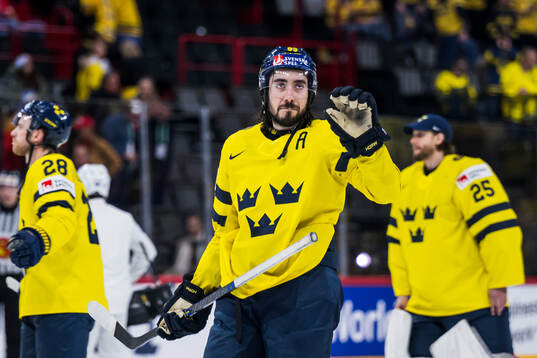 Mika Zibanejad of Sweden looks dejected