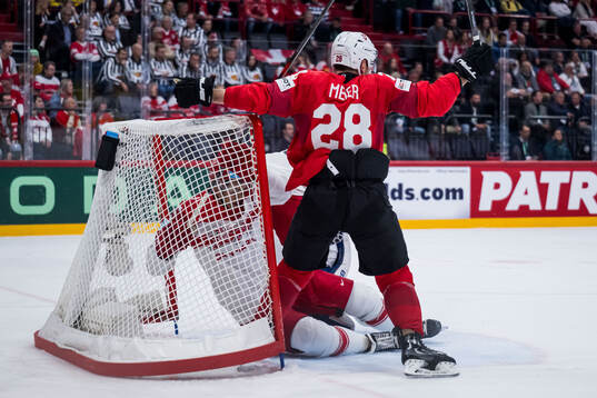 Oliver Lauridsen of Denmark and Timo Meier of Switzerland