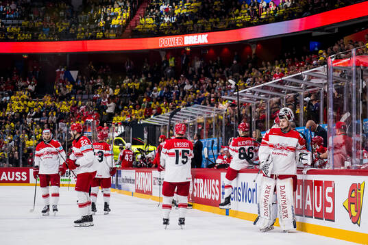 Goaltender Frederik Dichow of Denmark