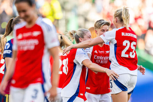 Alessia Russo, Lina Hurtig and Stina Blackstenius of