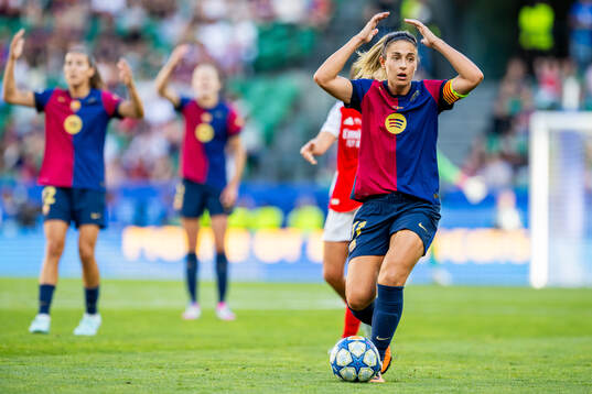 Alexia Putellas of Barcelona reacts