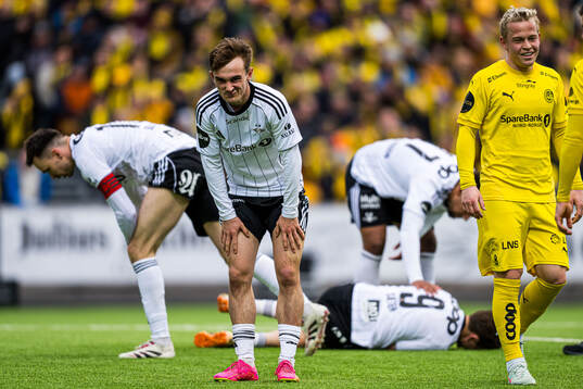 Marius Sivertsen Broholm of Rosenborg looks dejected
