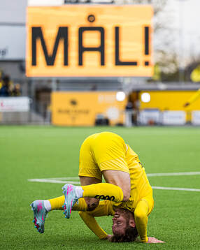 Ole Didrik Blomberg of Bodø/Glimt celebrates