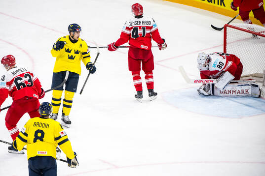Mikael Backlund of Sweden celebrates