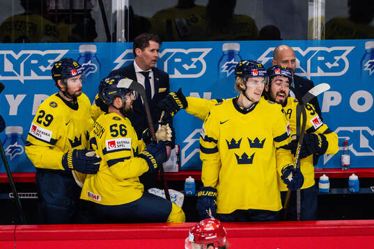 Marcus Pettersson, Erik Gustafsson, Simon Edvinsson and