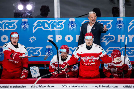 Head coach Mikael Gath of Denmark reacts