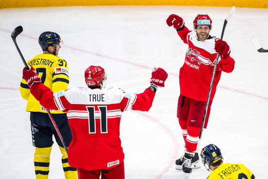 Nikolaj Ehlers of Denmark celebrates