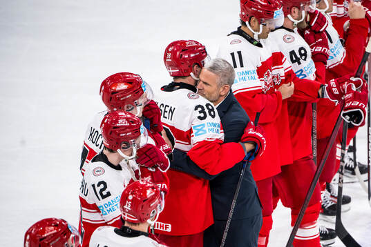 Head coach Mikael Gath of Denmark looks dejected