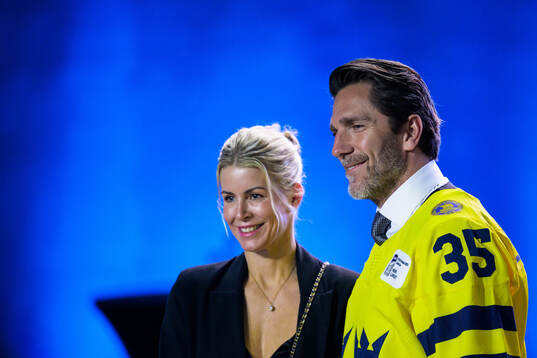 Henrik Lundqvist of Sweden and his wife Therese Andersson