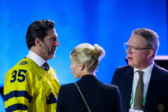 Henrik Lundqvist of Sweden, his wife Therese Andersson and