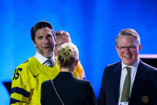 Henrik Lundqvist of Sweden, his wife Therese Andersson and