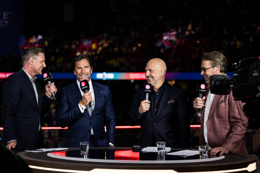 Niklas Jidhe, Erik Granqvist and Peter Forsberg of Swedish