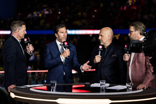 Niklas Jidhe, Erik Granqvist and Peter Forsberg of Swedish