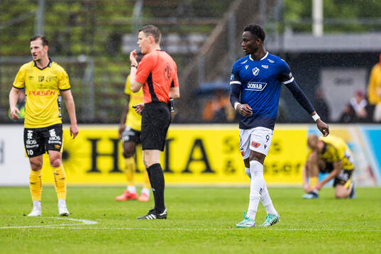 Halmstads Yannick Agnero jublar