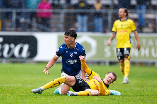 Elfsborgs Ari Sigurpálsson och Halmstads Bleon Kurtulus