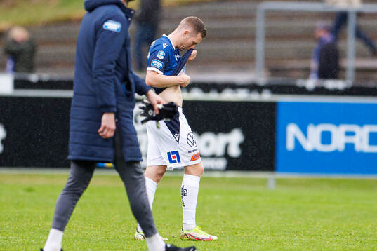 Halmstads Gisli Eyjolfsson deppar