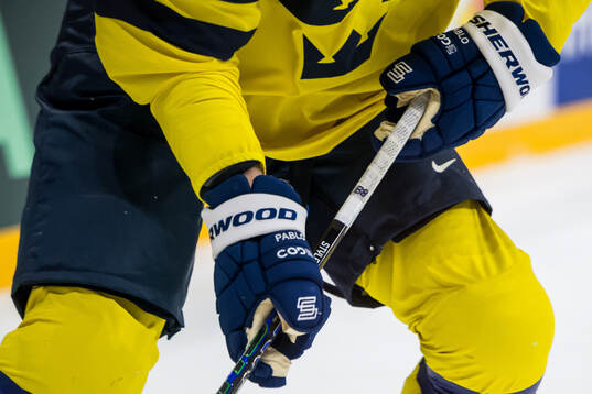 The gloves of William Nylander of Sweden