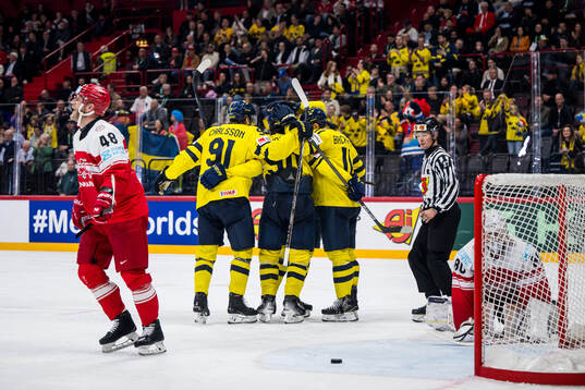 Leo Carlsson, Marcus Johansson and Mikael Backlund of