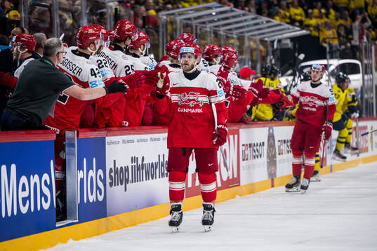 Nikolaj Ehlers of Denmark celebrates
