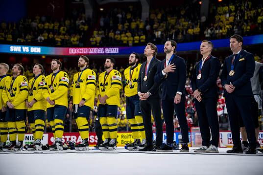 Filip Forsberg, Max Friberg and Assistant coach Stefan