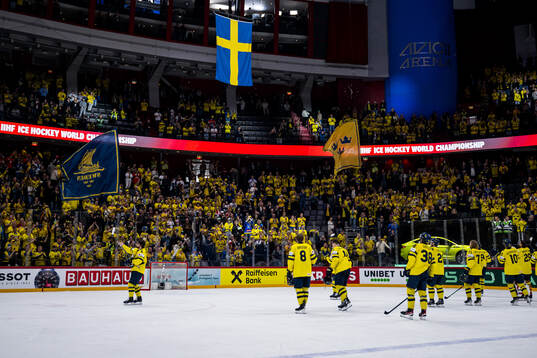 Players of Sweden recognizes the spectators