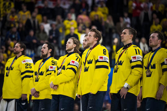 William Karlsson, Jonas Brodin and Mikael Backlund of