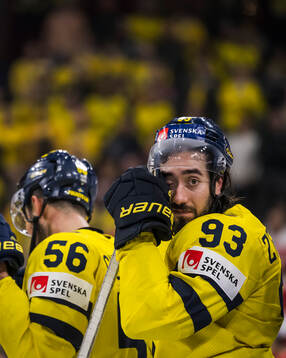 Mika Zibanejad of Sweden looks dejected