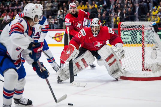 Goaltender Leonardo Genoni of Switzerland