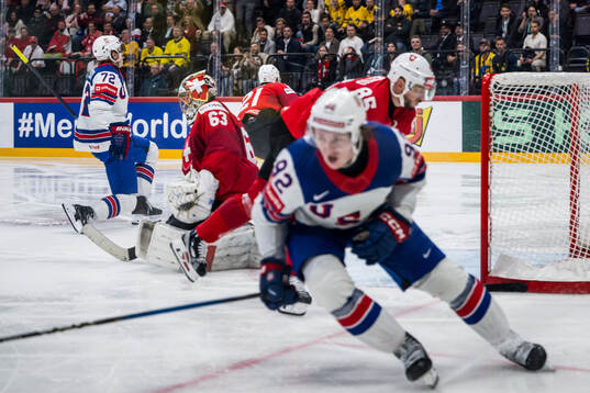 Tage Thompson of USA celebrates