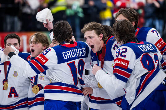 Tage Thompson of USA celebrates