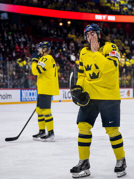 Mika Zibanejad of Sweden looks dejected
