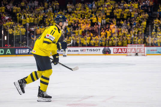Mikael Backlund of Sweden celebrates