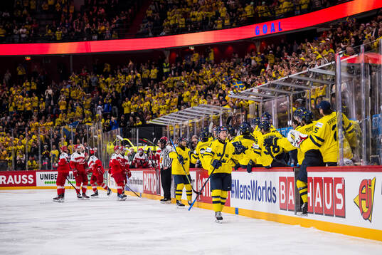 Lucas Raymond of Sweden celebrates