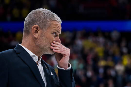 Head coach Mikael Gath of Denmark