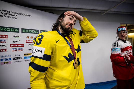 Mika Zibanejad of Sweden is being interviewed