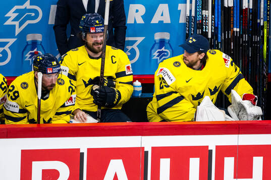 Rasmus Andersson of Sweden in pain