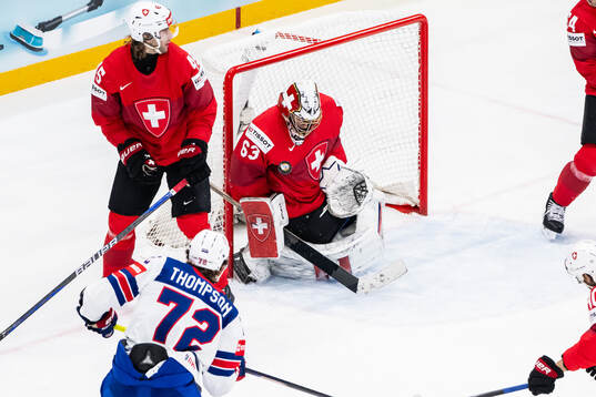goaltender Leonardo Genoni of Switzerland
