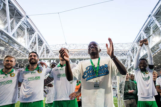 Hammarbys Simon Strand, Nahir Besara, Bazoumana Touré och