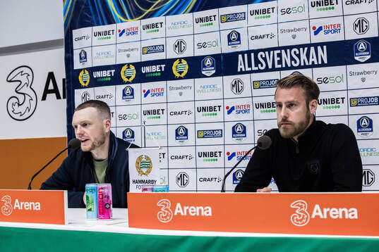 Hammarbys tränare Kim Hellberg och Degerfors tränare