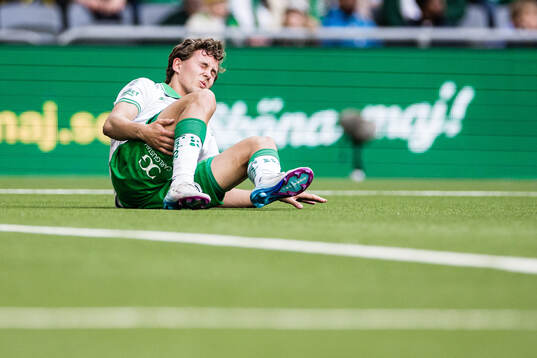 Hammarbys Hampus Skoglund har ont